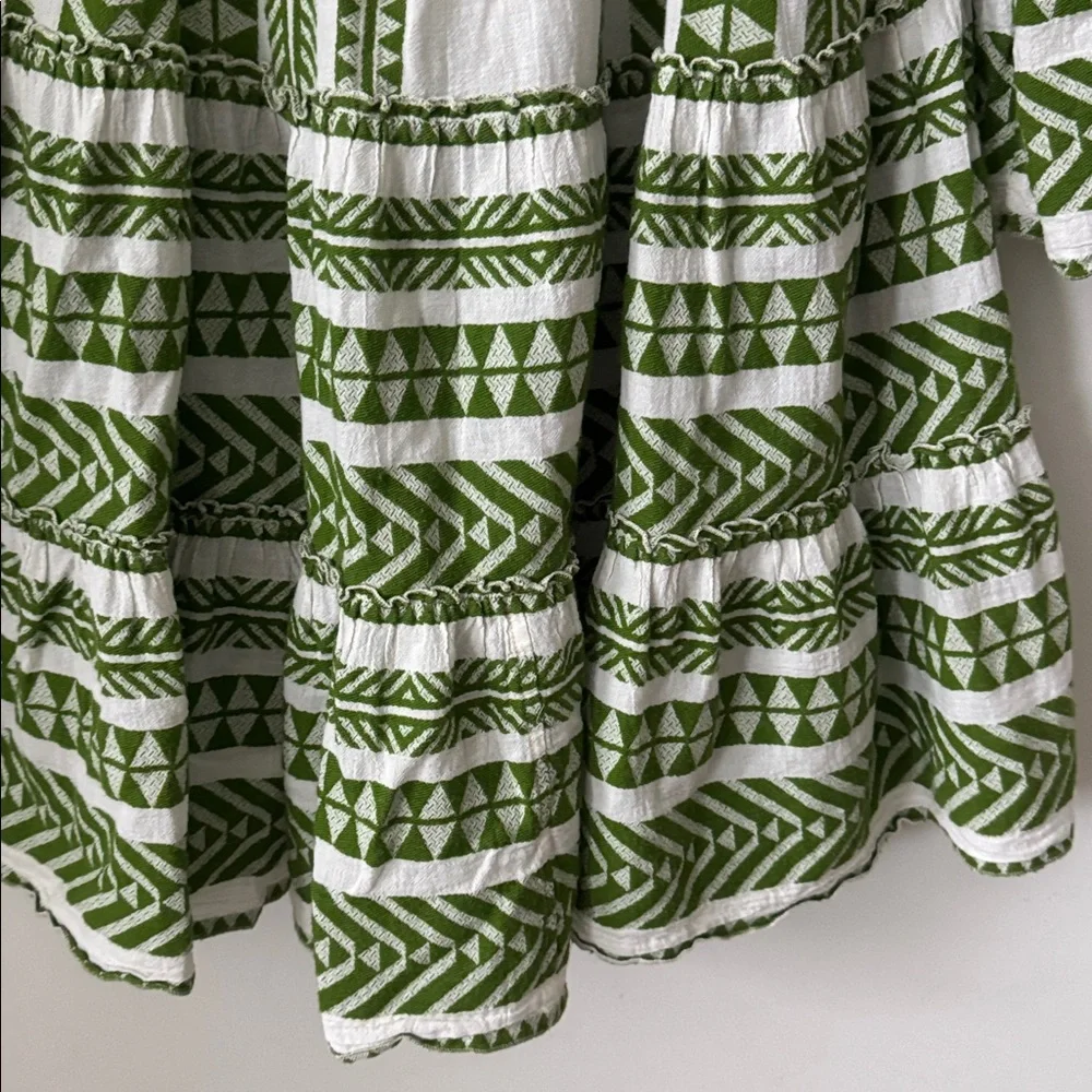 Tuckernuck Devotion Twins Green White Print Dress L - Picture 8 of 11